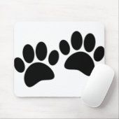 Niedlicher Cartoon Schwarze Welpe Paw Prints Mousepad (Mit Mouse)