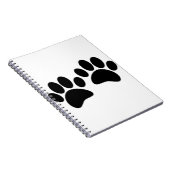 Niedlicher Cartoon Schwarze Welpe Paw Prints Notizblock (Rechte Seite)