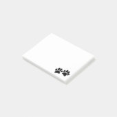 Niedlicher Cartoon Schwarze Welpe Paw Prints Post-it Klebezettel (angewinkelt)