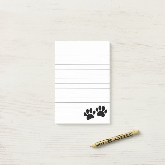 Niedlicher Cartoon Schwarze Welpenpflasterdrucke Post-it Klebezettel (Auf Schreibtisch)