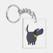 Niedlicher Cartoon Schwarzer Labrador Akryllischer Schlüsselanhänger (Vorderseite links)