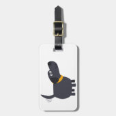 Niedlicher Cartoon Schwarzer Labrador-Gepäckträger Gepäckanhänger (Vorderseite vertikal)