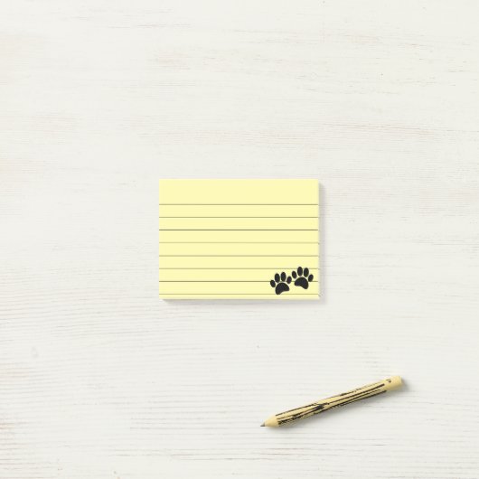 Niedlicher Cartoon Schwarzer Welpenpferd-Druck 4x3 Post-it Klebezettel (Auf Schreibtisch)