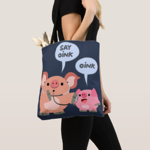 Niedlicher Cartoon-Schwein-Doktor und Patient Tasche