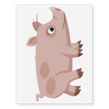 Niedlicher Cartoon Schwein Temporary Tattoo