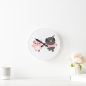 Niedlicher Cartoon Schweine auf der Wanduhr (Zuhause)