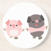 Niedlicher Cartoon Schweine auf einem wandernden U Untersetzer (Vorne)