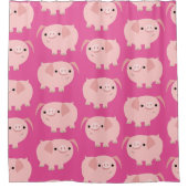 Niedlicher Cartoon Schweine Duschvorhang (Vorderseite)