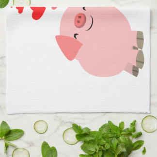 Niedlicher Cartoon Schweine in der Liebe Handtuch