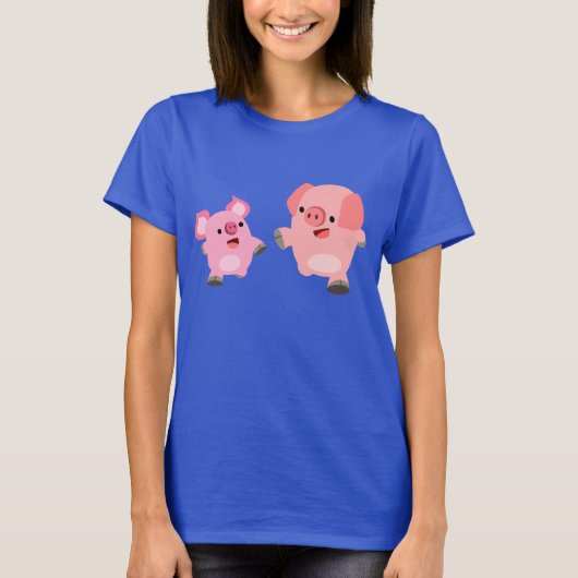 Niedlicher Cartoon Schweine T - Shirt (Vorderseite)