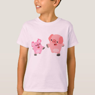 Niedlicher Cartoon Schweine T - Shirt