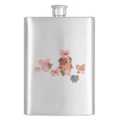 Niedlicher Cartoon Schweinefass Flachmann (Vorderseite)