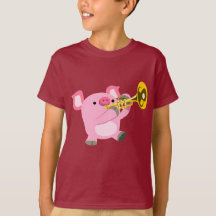 Niedlicher Cartoon Schweinefilet Trumpet Kinder T 