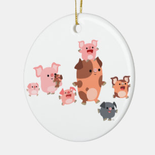 Niedlicher Cartoon Schweinefleisch Keramik Ornament