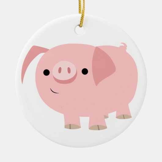 Niedlicher Cartoon Schweinefleisch Keramik Ornament (Vorne)