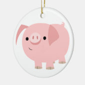 Niedlicher Cartoon Schweinefleisch Keramik Ornament (Links)