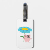 Niedlicher Cartoon Schweinefleisch mit Geschenk (b Gepäckanhänger (Rückseite vertikal)