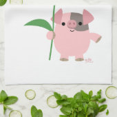 Niedlicher Cartoon Schweinefleisch mit Geschenk (b Handtuch (Gefaltet)