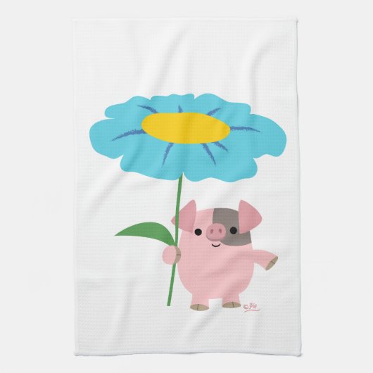 Niedlicher Cartoon Schweinefleisch mit Geschenk (b Handtuch (Vertikal)