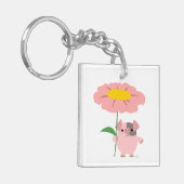 Niedlicher Cartoon Schweinefleisch mit Geschenk (r Schlüsselanhänger (Vorderseite links)