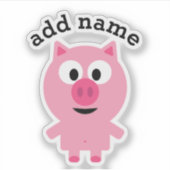 Niedlicher Cartoon Schweinefleisch mit Individuell Aufkleber (Vorderseite)