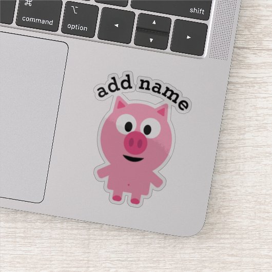 Niedlicher Cartoon Schweinefleisch mit Individuell Aufkleber (Detail)