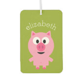 Niedlicher Cartoon Schweinefleisch - Rosa und Kalk Autolufterfrischer (Vorderseite)