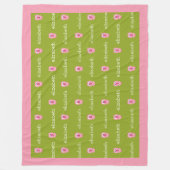 Niedlicher Cartoon Schweinefleisch - Rosa und Kalk Fleecedecke (Vorderseite)