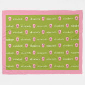 Niedlicher Cartoon Schweinefleisch - Rosa und Kalk Fleecedecke (Vorderseite (Horizontal))
