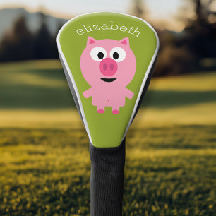 Niedlicher Cartoon Schweinefleisch - Rosa und Kalk Golf Headcover