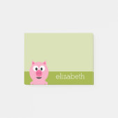 Niedlicher Cartoon Schweinefleisch - Rosa und Kalk Post-it Klebezettel (Vorderseite)
