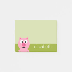 Niedlicher Cartoon Schweinefleisch - Rosa und Kalk Post-it Klebezettel