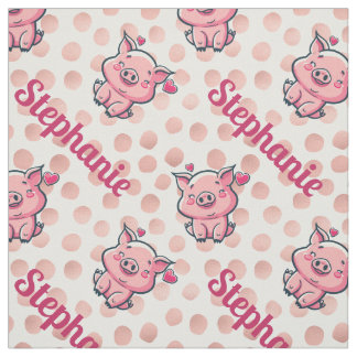 Niedlicher Cartoon Schweinefleisch, Rose Gold Dose Stoff