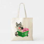 Niedlicher Cartoon Schweinefleisch und Wolf Lesen  Tragetasche (Rückseite)
