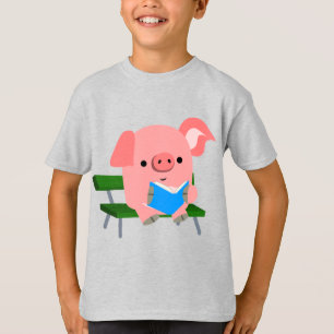 Niedlicher Cartoon Schweinefleischlesen auf der Ba T-Shirt
