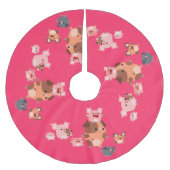Niedlicher Cartoon Schweinegrippe Polyester Weihnachtsbaumdecke (Vorderseite)