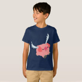 Niedlicher Cartoon Schweinekind T - Shirt (Vorne ganz)