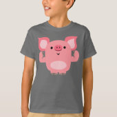 Niedlicher Cartoon Schweinekinder T - Shirt (Vorderseite)