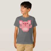 Niedlicher Cartoon Schweinekinder T - Shirt (Vorne ganz)