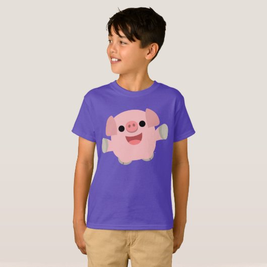 Niedlicher Cartoon Schweinekinder T - Shirt (Vorne ganz)