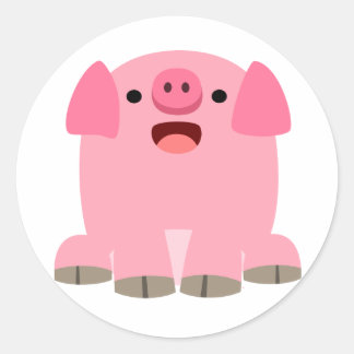 Niedlicher Cartoon Schweinekleber Runder Aufkleber
