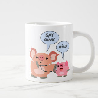 Niedlicher Cartoon Schweinekonzept und Patient Jumbo-Tasse