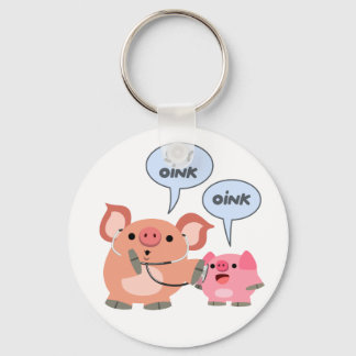 Niedlicher Cartoon Schweinekonzept und Patient Schlüsselanhänger