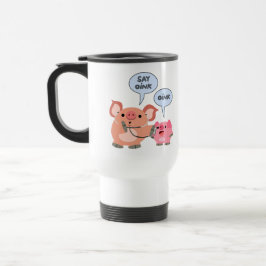 Niedlicher Cartoon Schweinekost und Tasse des Pati