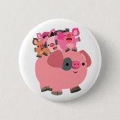 Niedlicher Cartoon Schweineschlachtkörper Button (Vorderseite)