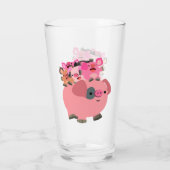 Niedlicher Cartoon Schweineschlachtkörper Glas (Rückseite)