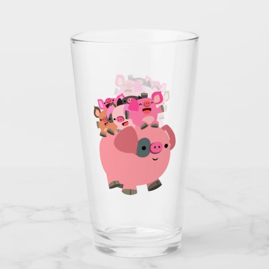 Niedlicher Cartoon Schweineschlachtkörper Glas (Vorderseite)