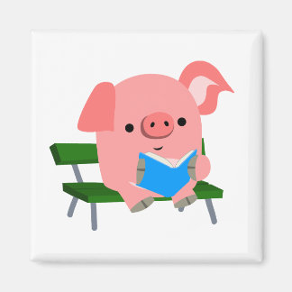 Niedlicher Cartoon Schweinezucht auf dem Benz Magn Magnet