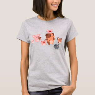 Niedlicher Cartoon Schweinezüchter T - Shirt