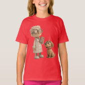 Niedlicher Cartoon Scientist und Hund - Geeky 3D S T-Shirt (Vorderseite)